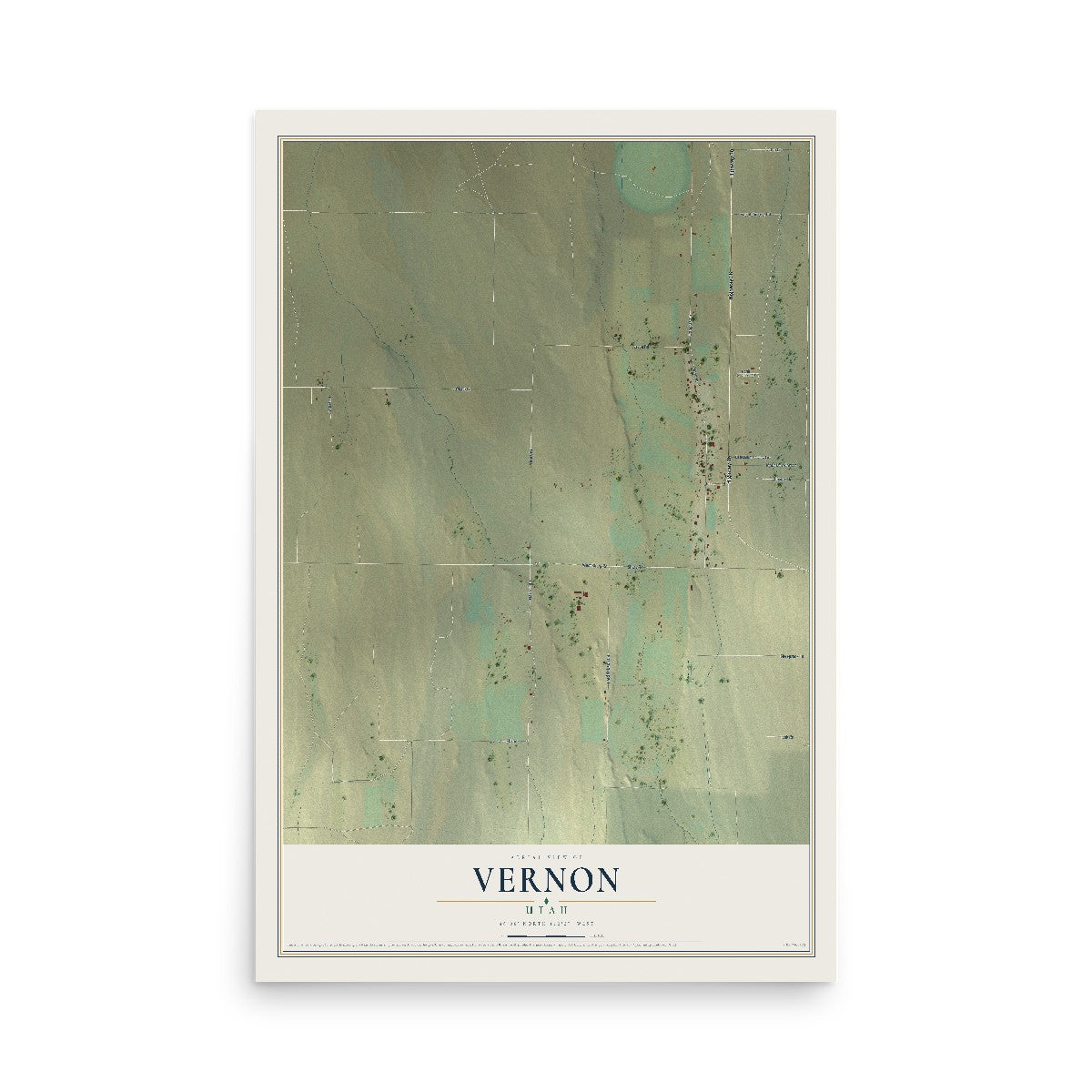 Map of Vernon, Utah, 12 x 18 inch unframed archival matte print