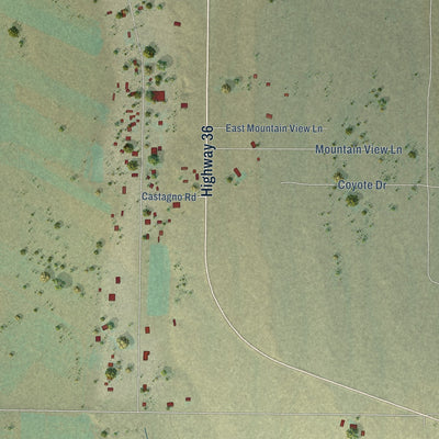 Close-up of the map of Vernon, Utah print showing street and building detail