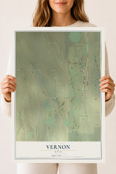 Map of Vernon, Utah, 18 x 24 inch unframed archival matte print