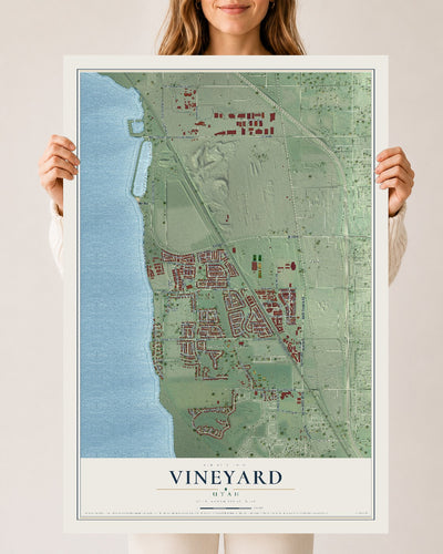 Map of Vineyard, Utah, 24 x 36 inch unframed archival matte print