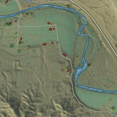 Second close-up of the map of Virgin, Utah print showing more streets and buildings
