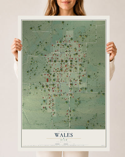 Map of Wales, Utah, 24 x 36 inch unframed archival matte print