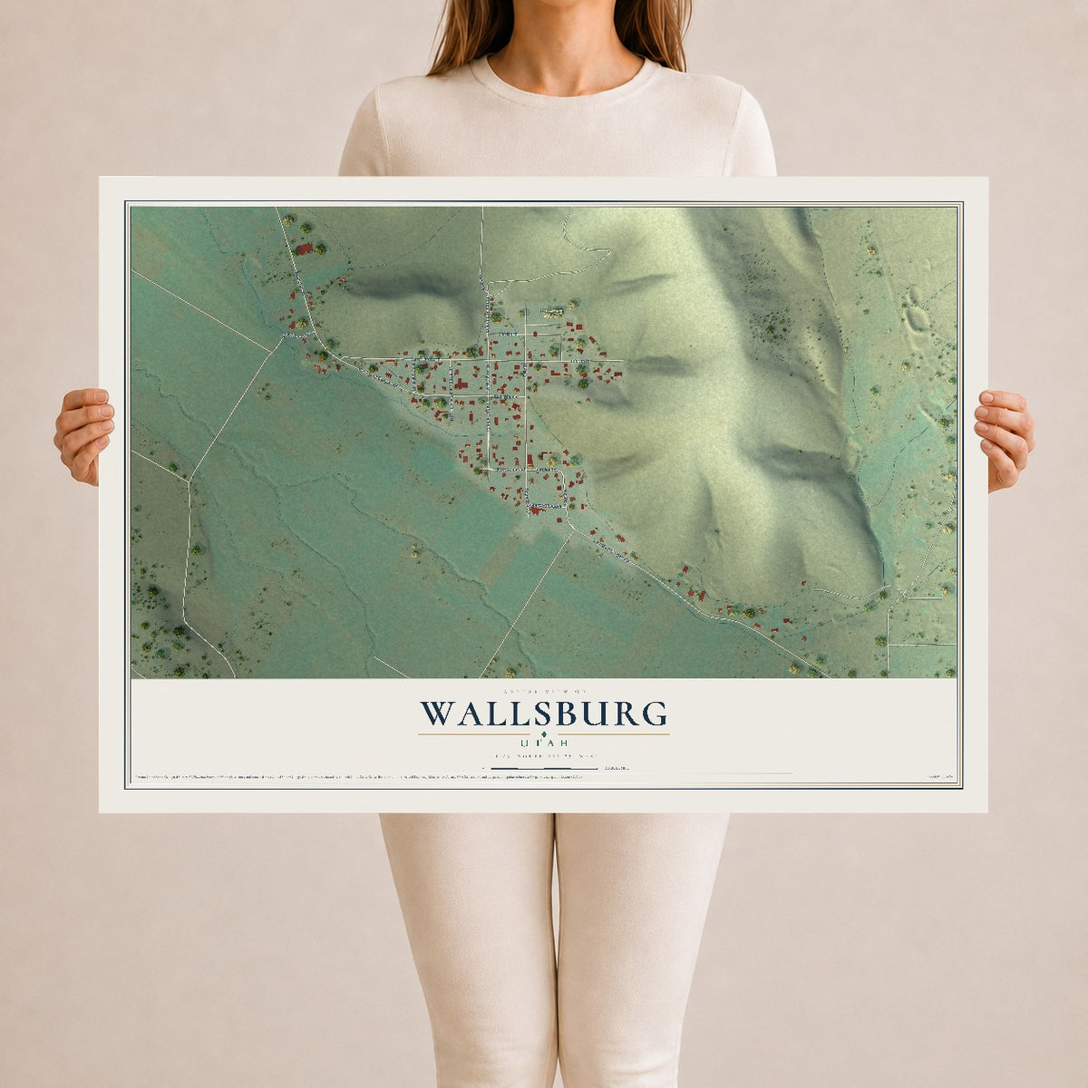Map of Wallsburg, Utah, 24 x 36 inch unframed archival matte print