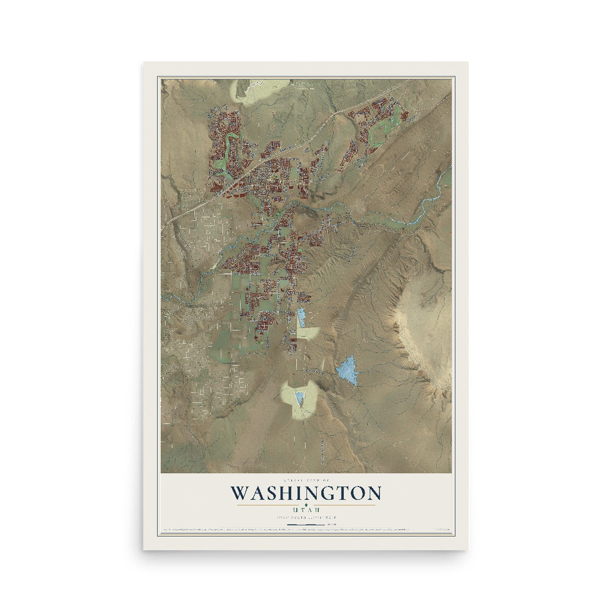 Map of Washington, Utah, 12 x 18 inch unframed archival matte print