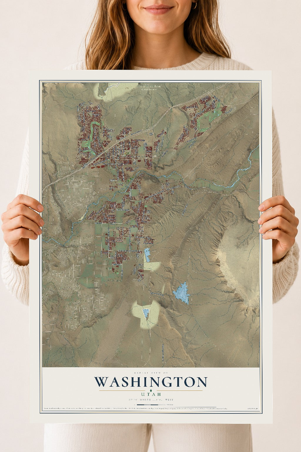 Map of Washington, Utah, 18 x 24 inch unframed archival matte print