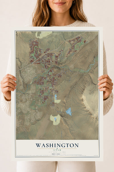 Map of Washington, Utah, 18 x 24 inch unframed archival matte print