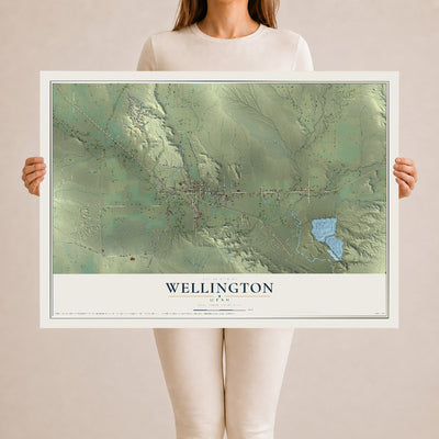 Map of Wellington, Utah, 24 x 36 inch unframed archival matte print