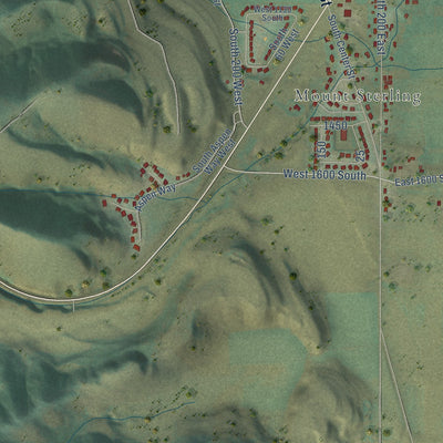Second close-up of the map of Wellsville, Utah print showing more streets and buildings