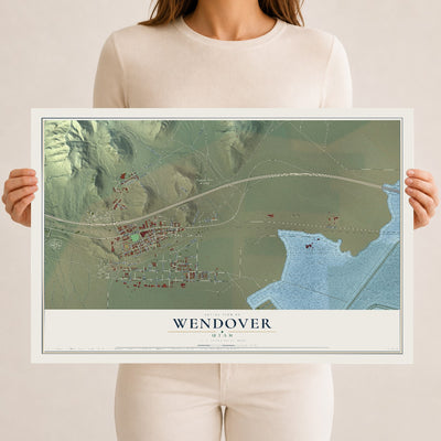 Map of Wendover, Utah, 12 x 18 inch unframed archival matte print