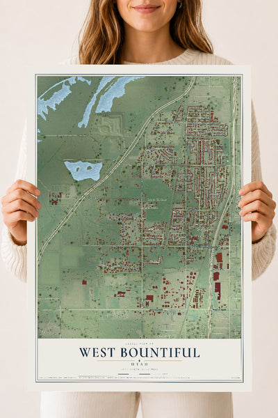 Map of West Bountiful, Utah, 18 x 24 inch unframed archival matte print