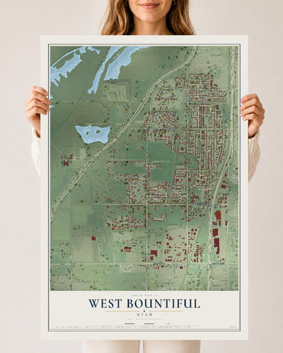 Map of West Bountiful, Utah, 24 x 36 inch unframed archival matte print