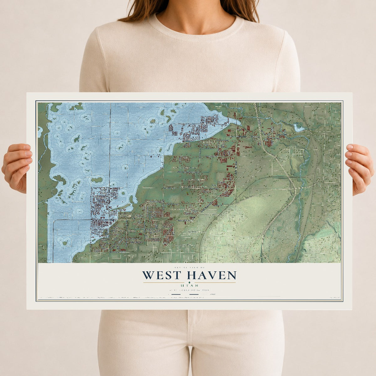 Map of West Haven, Utah, 12 x 18 inch unframed archival matte print