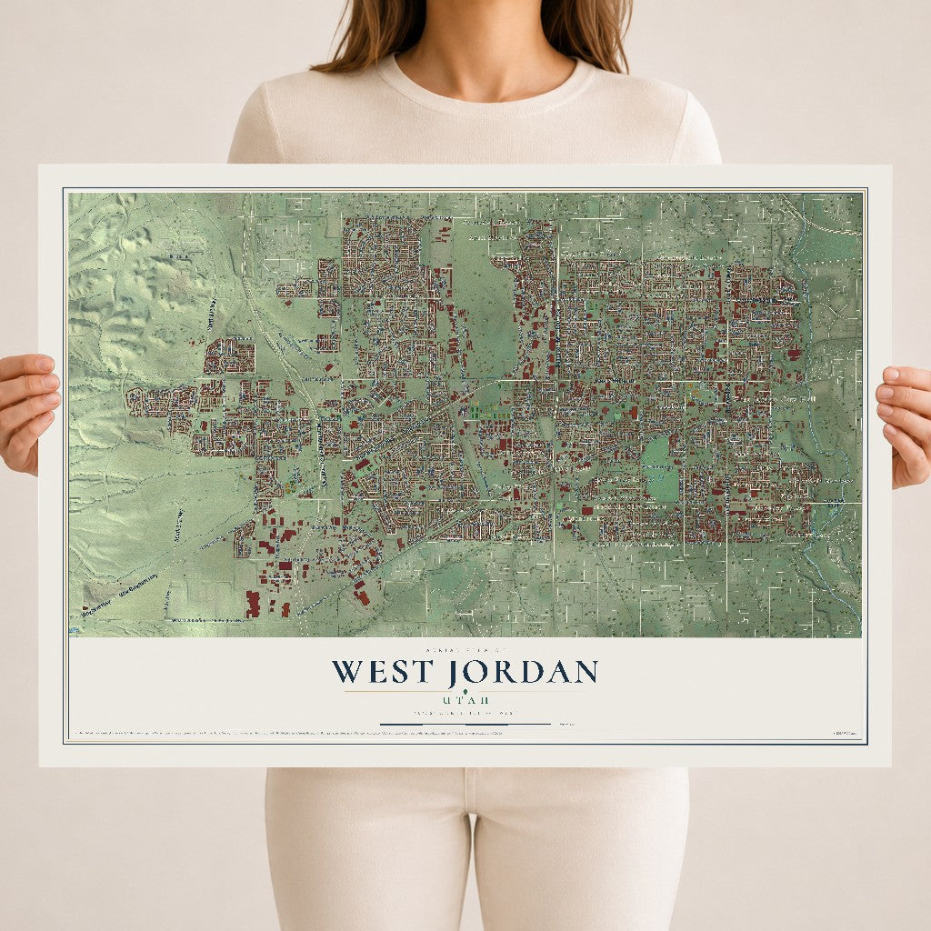 Map of West Jordan, Utah, 18 x 24 inch unframed archival matte print