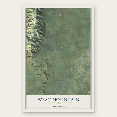 West Mountain, Utah map print, the full design