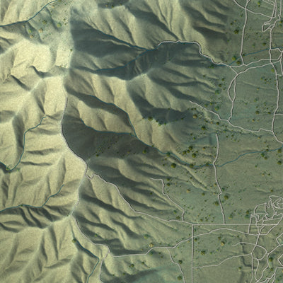 Close-up of the map of West Mountain, Utah print showing street and building detail