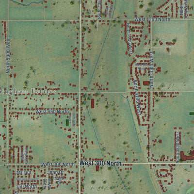 Second close-up of the map of West Point, Utah print showing more streets and buildings
