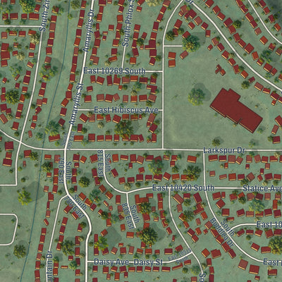 Close-up of the map of White City, Utah print showing street and building detail