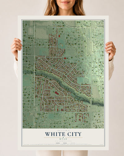 Map of White City, Utah, 24 x 36 inch unframed archival matte print