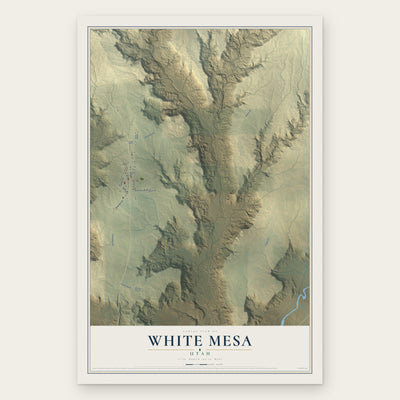 White Mesa, Utah map print, the full design