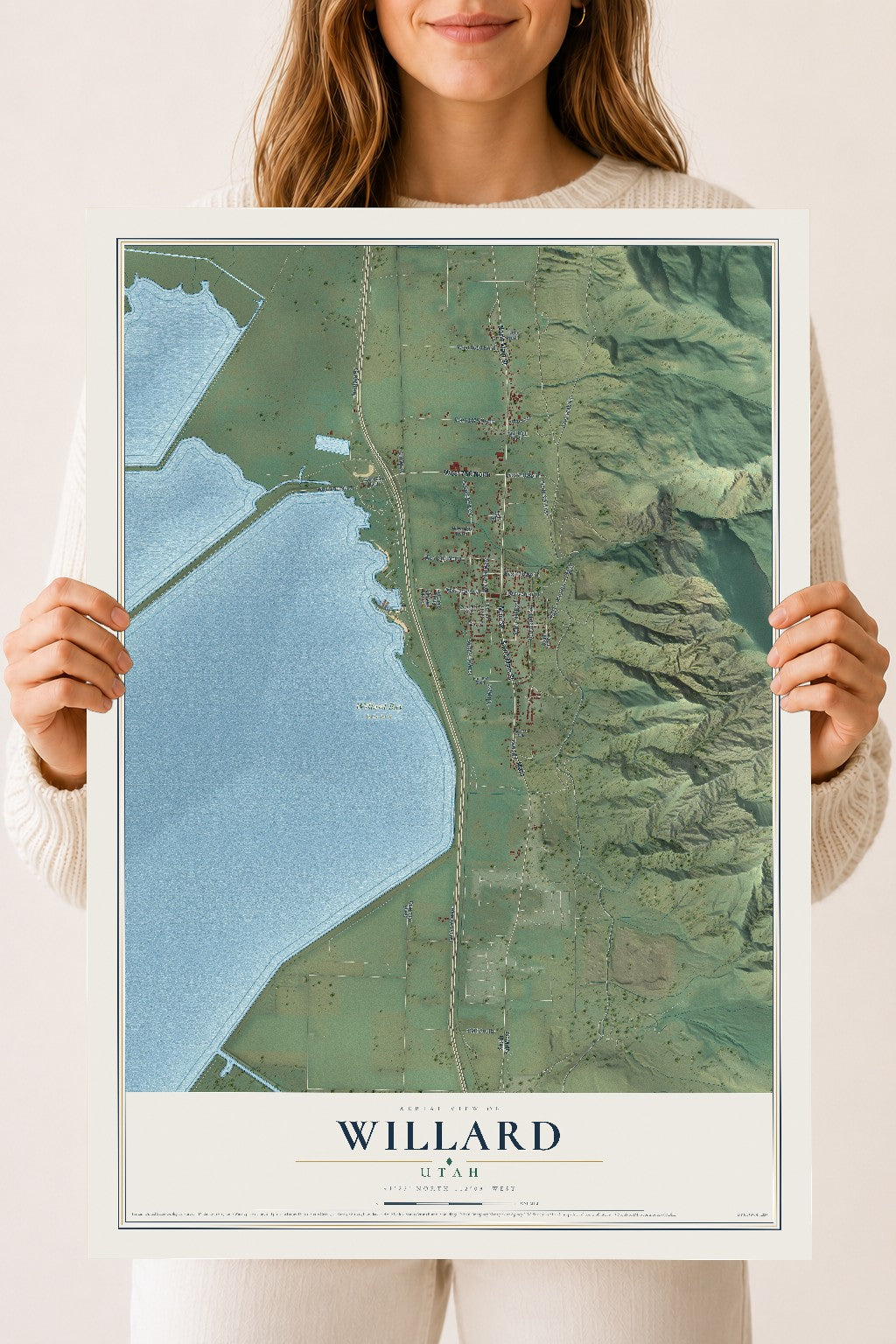 Map of Willard, Utah, 18 x 24 inch unframed archival matte print