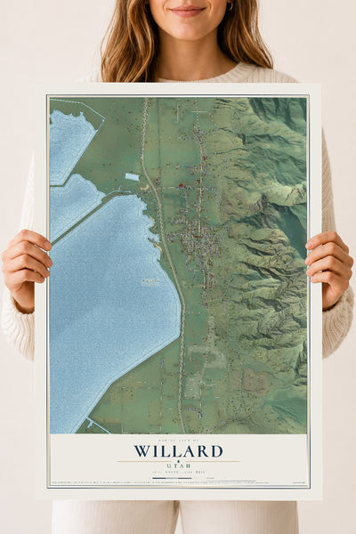 Map of Willard, Utah, 18 x 24 inch unframed archival matte print