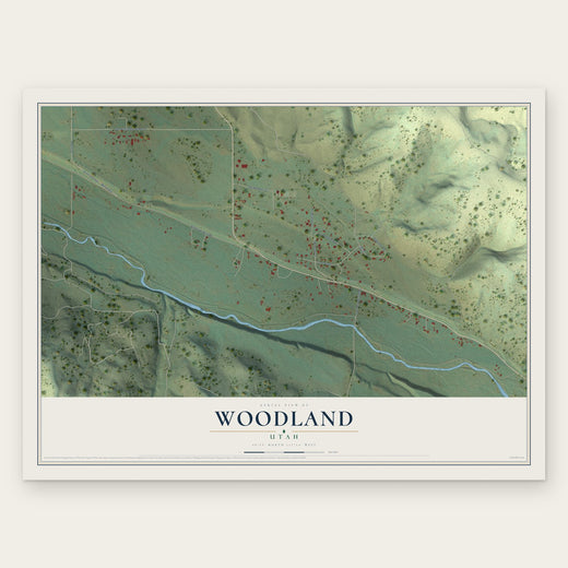 Woodland, Utah map print, the full design