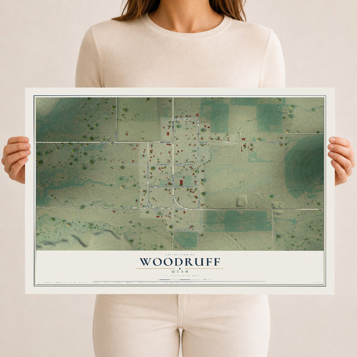 Map of Woodruff, Utah, 12 x 18 inch unframed archival matte print