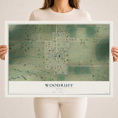 Map of Woodruff, Utah, 18 x 24 inch unframed archival matte print