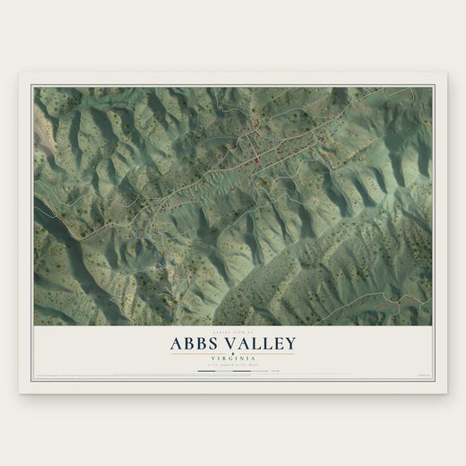 Abbs Valley, Virginia map print, the full design
