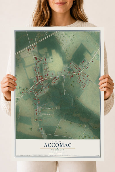 Map of Accomac, Virginia, 18 x 24 inch unframed archival matte print