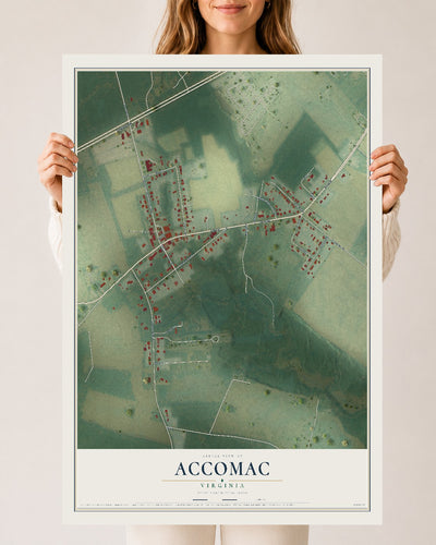 Map of Accomac, Virginia, 24 x 36 inch unframed archival matte print