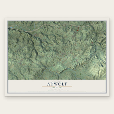 Adwolf, Virginia map print, the full design