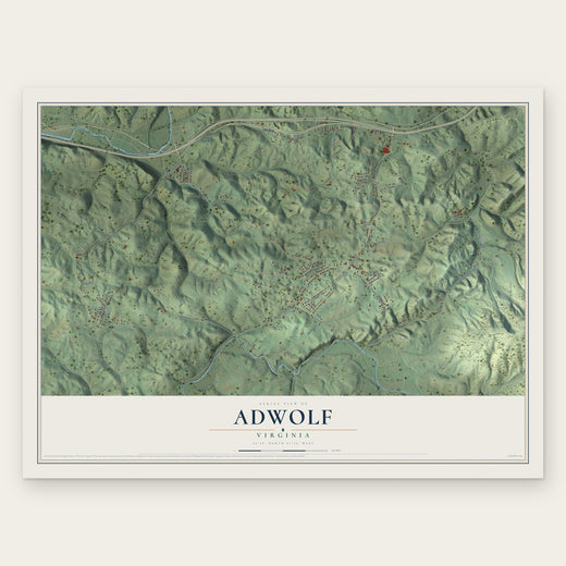 Adwolf, Virginia map print, the full design