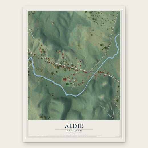 Aldie, Virginia map print, the full design