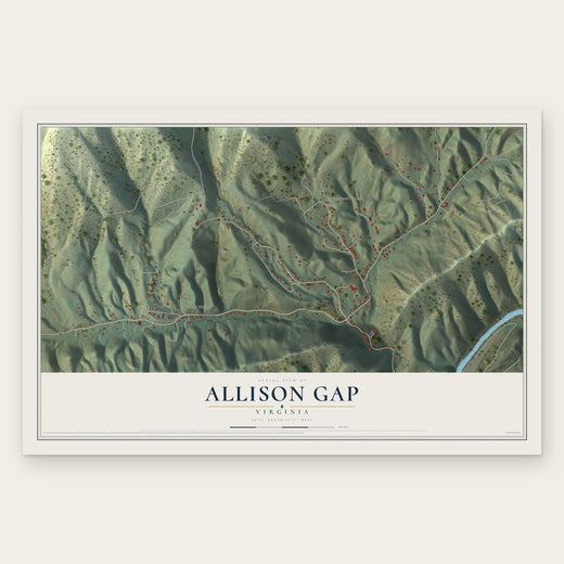 Allison Gap, Virginia map print, the full design