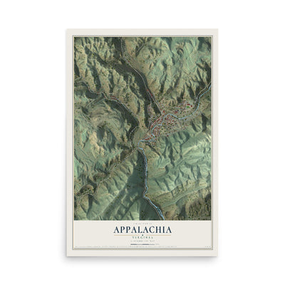Map of Appalachia, Virginia, 12 x 18 inch unframed archival matte print