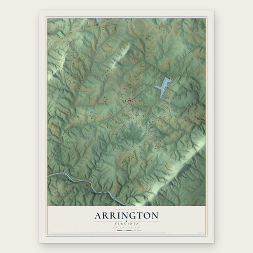 Arrington, Virginia map print, the full design
