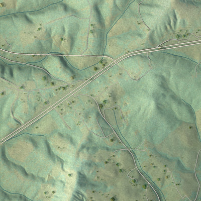 Close-up of the map of Arrington, Virginia print showing street and building detail
