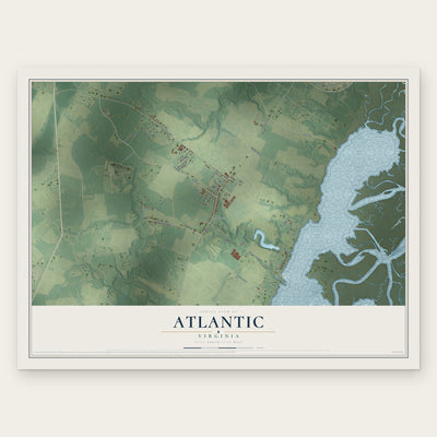 Atlantic, Virginia map print, the full design