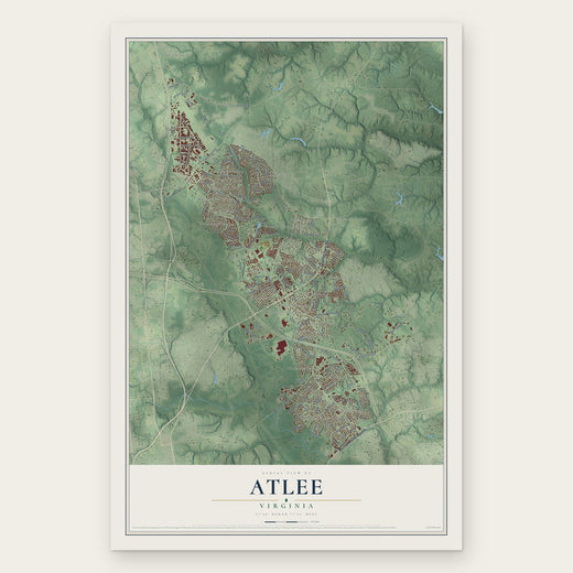 Atlee, Virginia map print, the full design