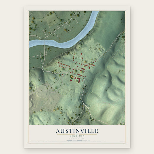 Austinville, Virginia map print, the full design