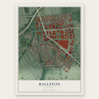 Ballston, Virginia map print, the full design