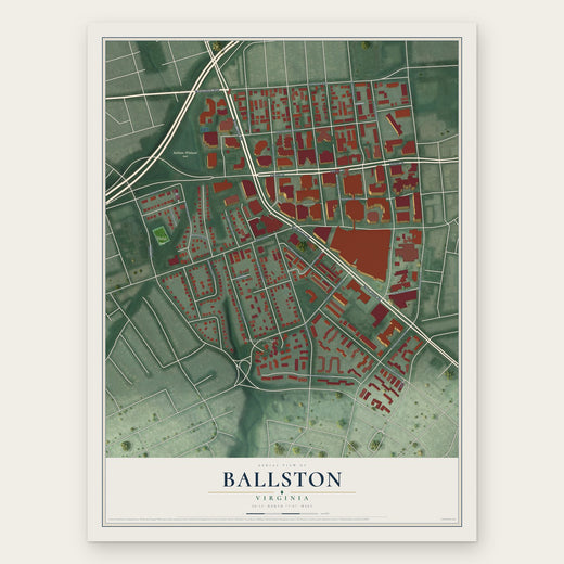 Ballston, Virginia map print, the full design