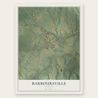 Barboursville, Virginia map print, the full design