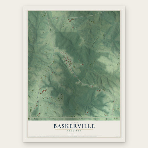 Baskerville, Virginia map print, the full design