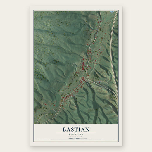 Bastian, Virginia map print, the full design