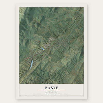 Basye, Virginia map print, the full design