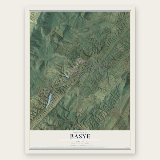 Basye, Virginia map print, the full design