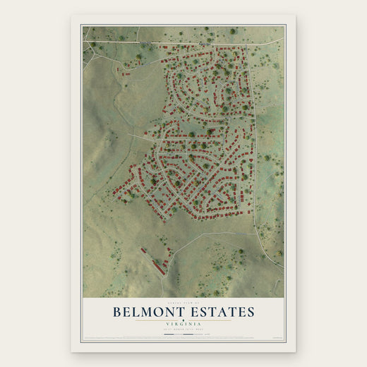 Belmont Estates, Virginia map print, the full design