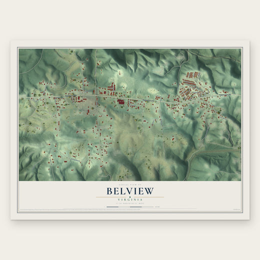 Belview, Virginia map print, the full design